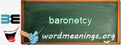 WordMeaning blackboard for baronetcy